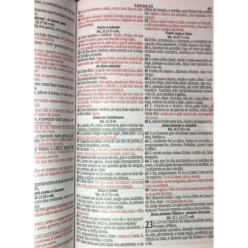 Kit com 3 Bíblias Sagrada Tamanho Grande com Harpa Palavras de Jesus em Vermelho Capa Dura (Kit B)